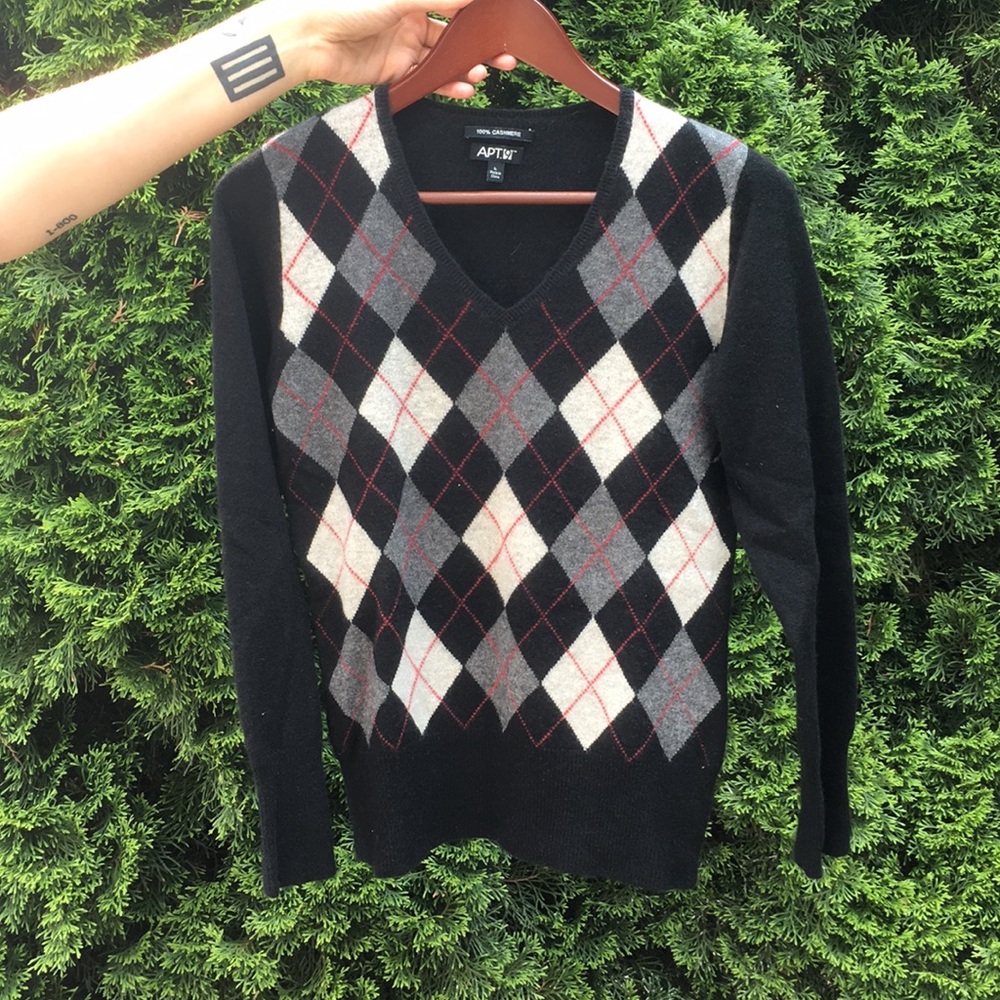 Cashmere argyle sweater